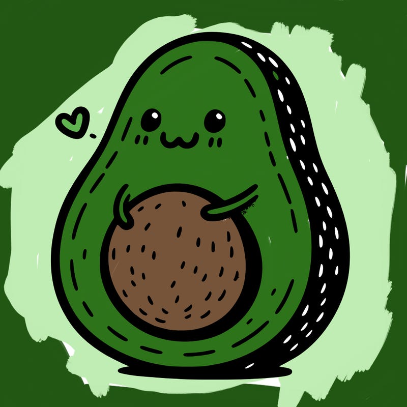 an avocado hugging an avocado