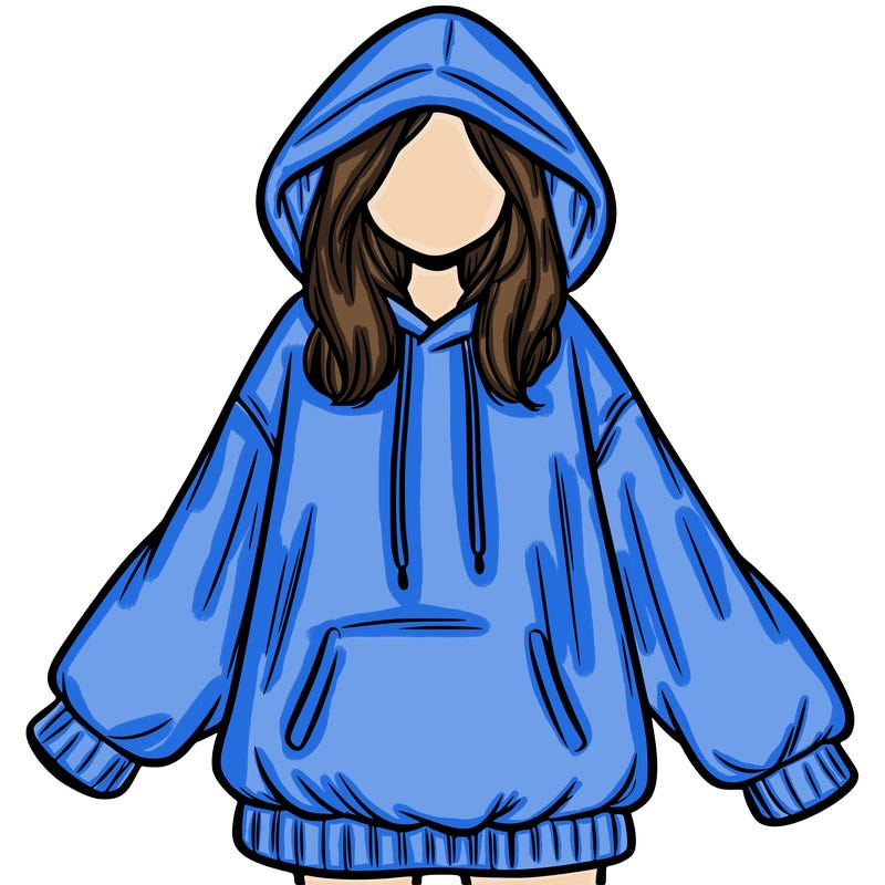 girl in oversized hoodie