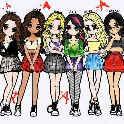 a group of girls realistic