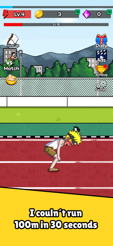 Tap Tap Run | Speed Clicker - Exhausted character on a running track in Tap Tap Run