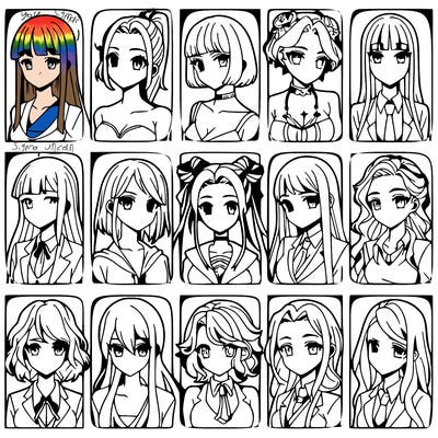 girls that look diffrent anime