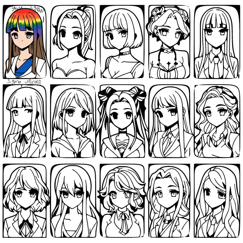 girls that look diffrent anime