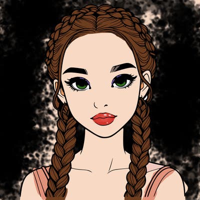 realistic girl with braids