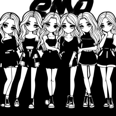 a group of girls realistic