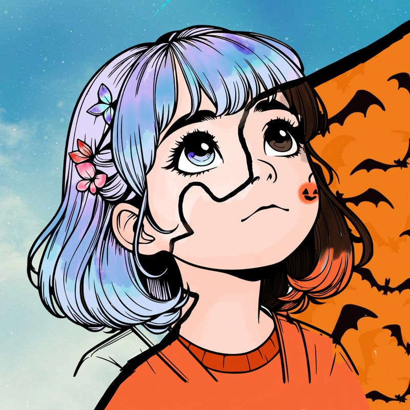 realistic girl looking up
