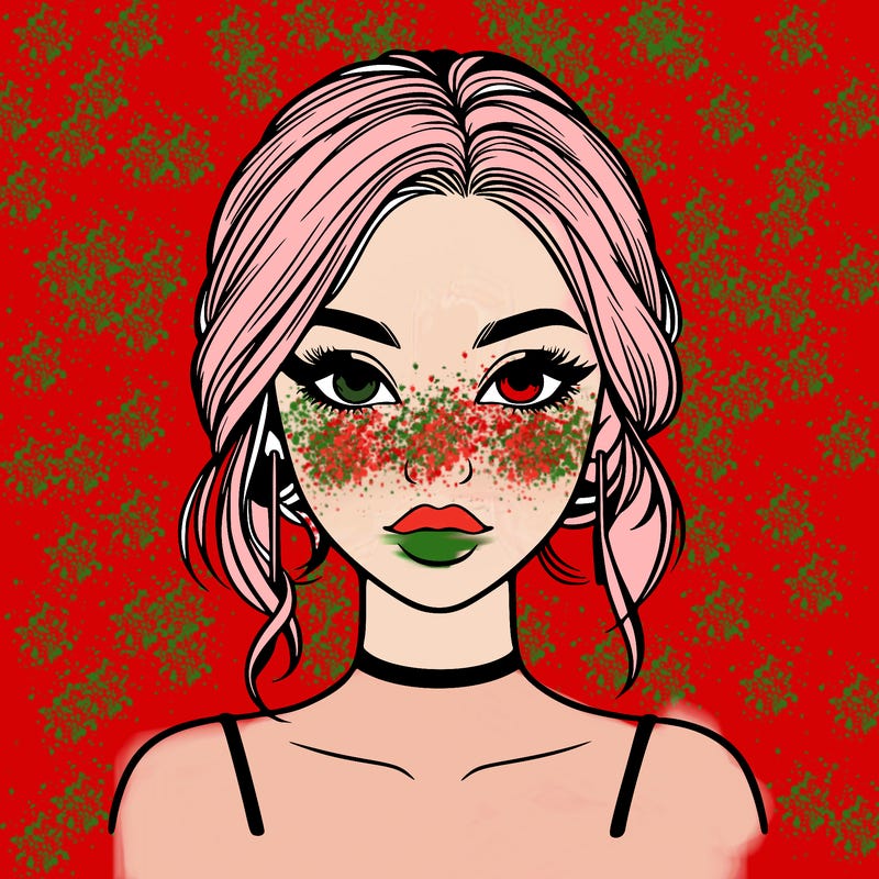 realistic girl with makeup on