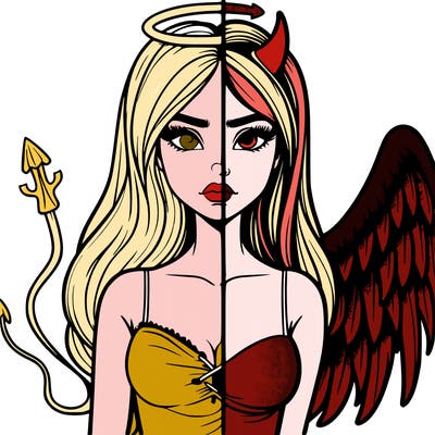 devil vs angel realistic girl