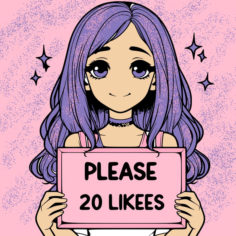 realistic girl holding a sign that says please 20 likes