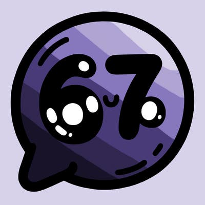 bubble that says 67