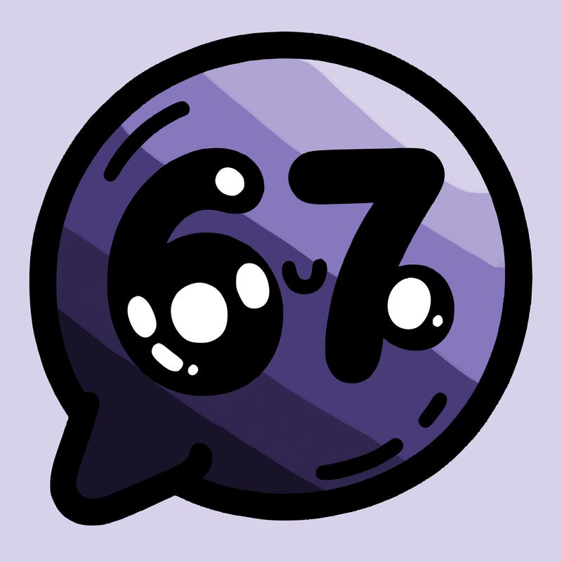 bubble that says 67