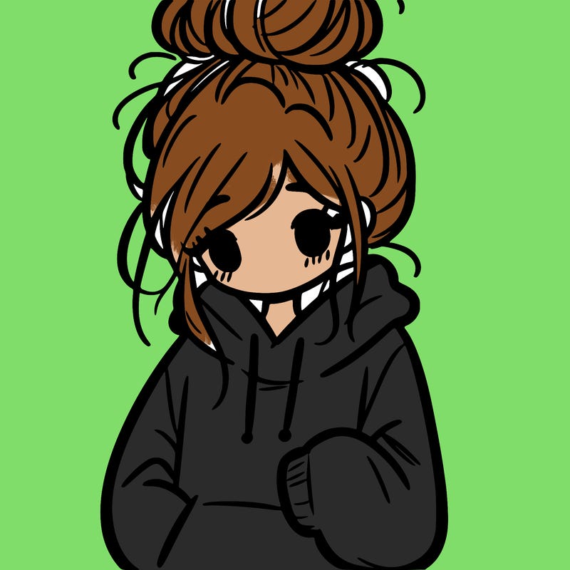 girl in oversized hoodie and messy bun