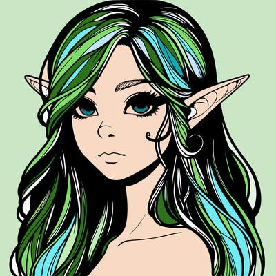 elf girl realistic dark fantasy