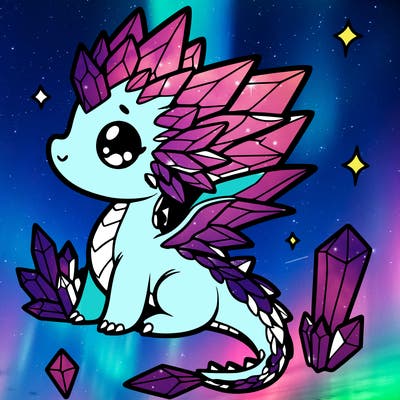 little cute crystal dragon