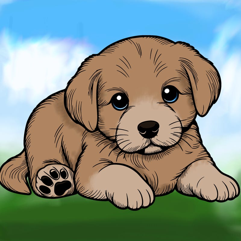 a cute realistic puppy