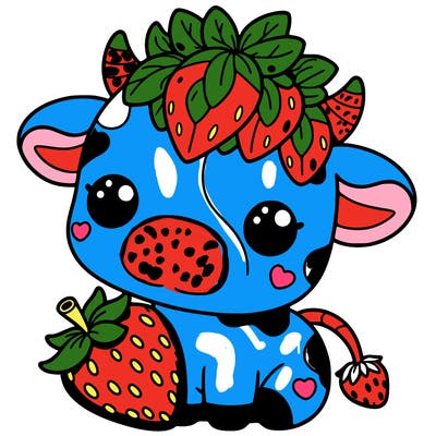 cute strawberry cow