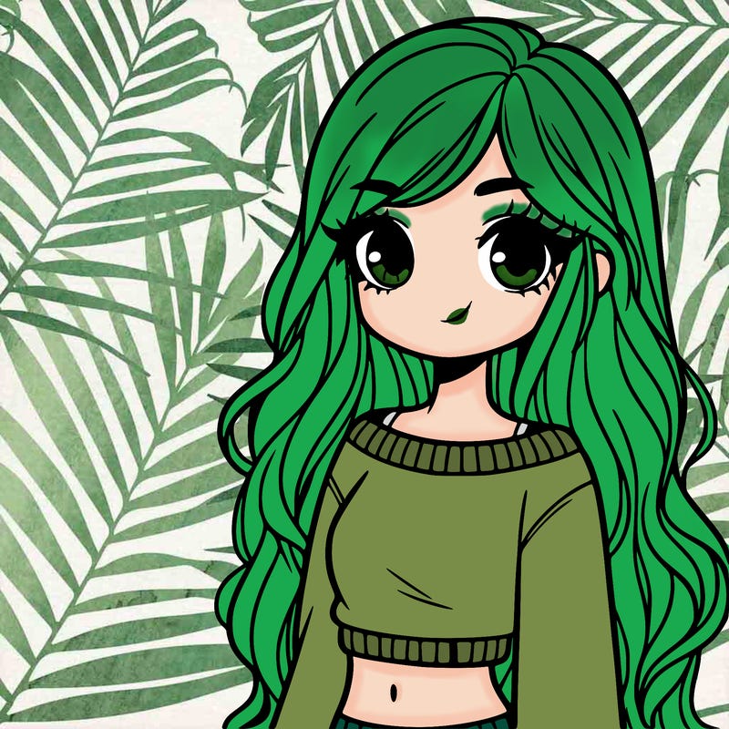 girl with long hair and a crop top with a sweater