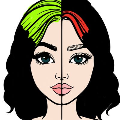 realistic girl split half