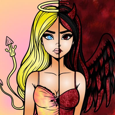 devil vs angel realistic girl
