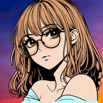 manga woman character with glasses and nice lips