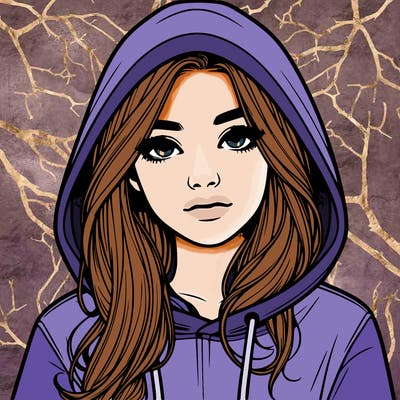 realistic girl with a hoodie