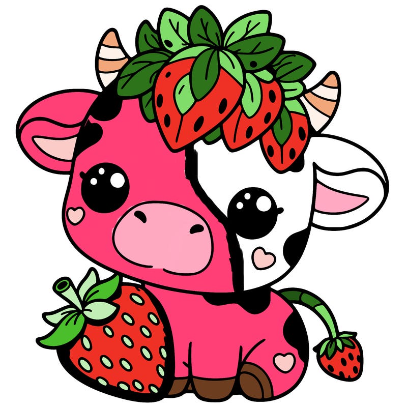 cute strawberry cow