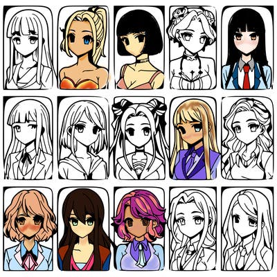 girls that look diffrent anime