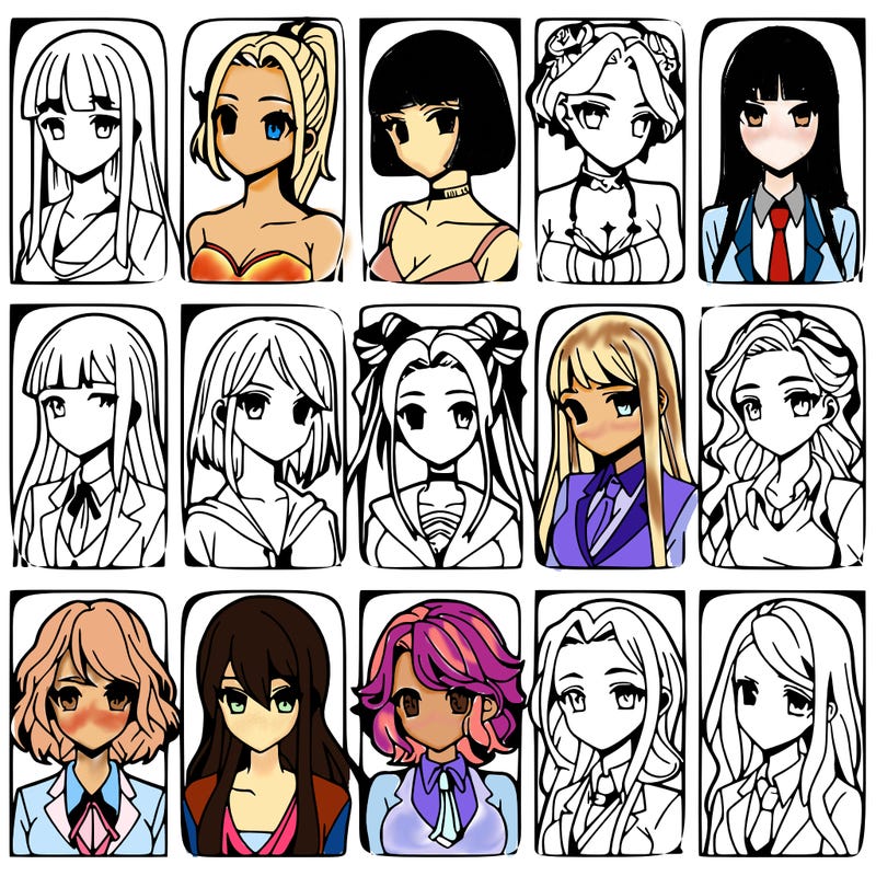 girls that look diffrent anime