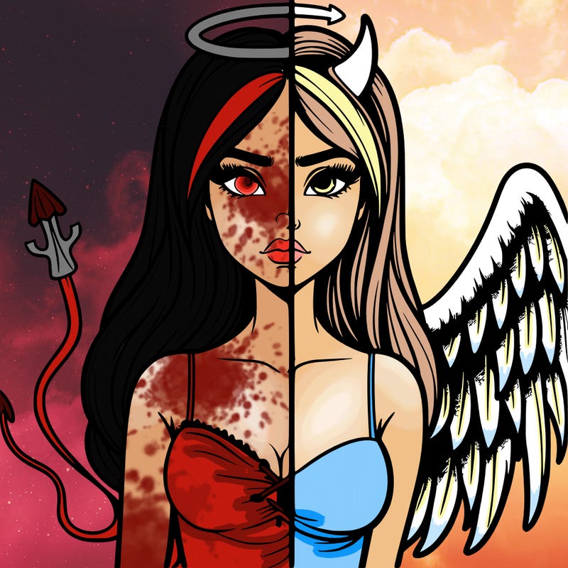 devil vs angel realistic girl