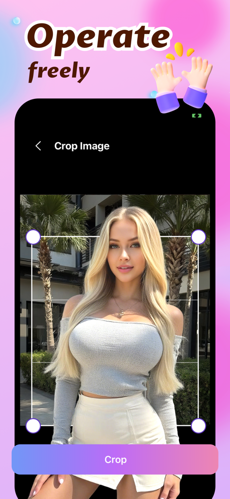 Cosmo - Batch Image Processor - Foto de retrato siendo recortada en la aplicación Cosmo procesador de imágenes por lotes.