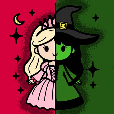 split princess and witch