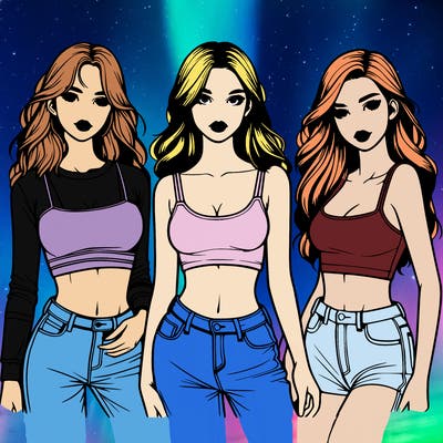 realistic girls with crop tops