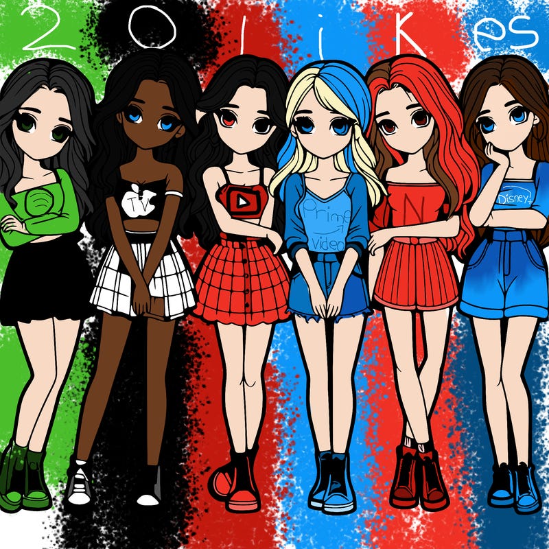 a group of girls realistic