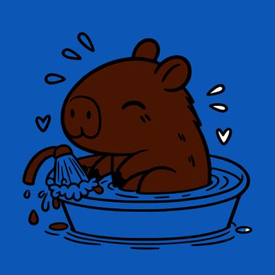 capybara taking a bath