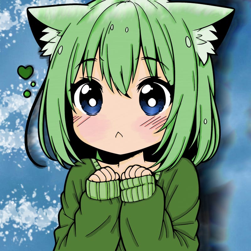 shy anime catgirl