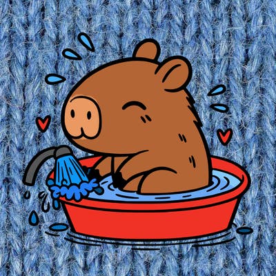 capybara taking a bath