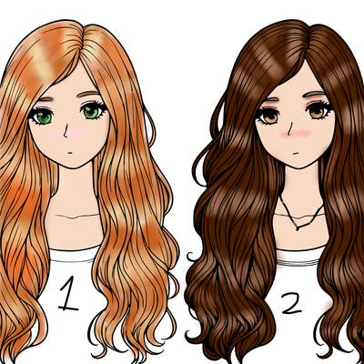 realistic girl with long hair