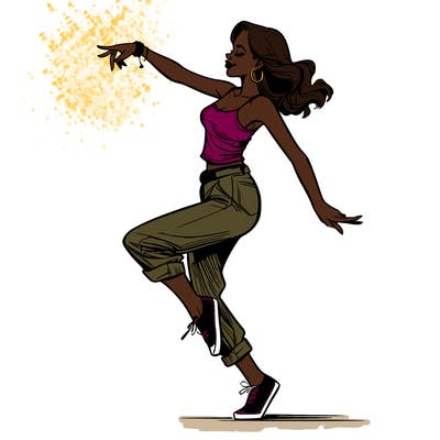 realistic dancing girl