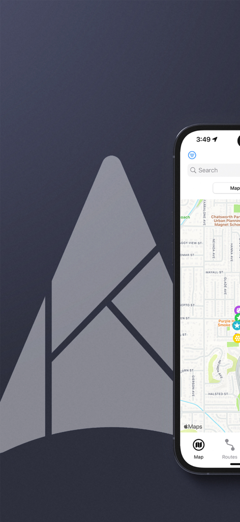 Knock It Pro - Knock It Pro app interface displaying a map with lead location pins for efficient sales routing.