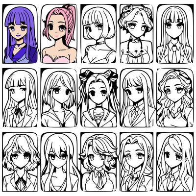 girls that look diffrent anime