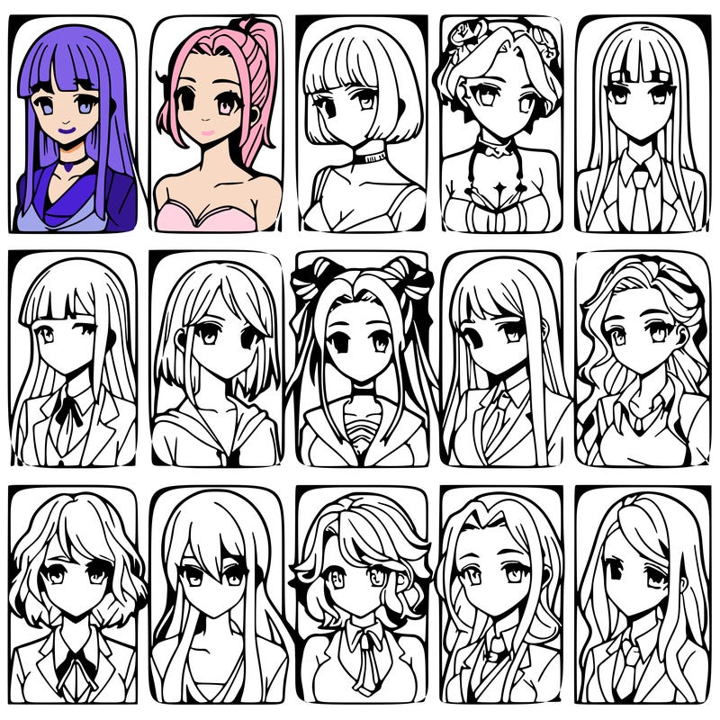 girls that look diffrent anime