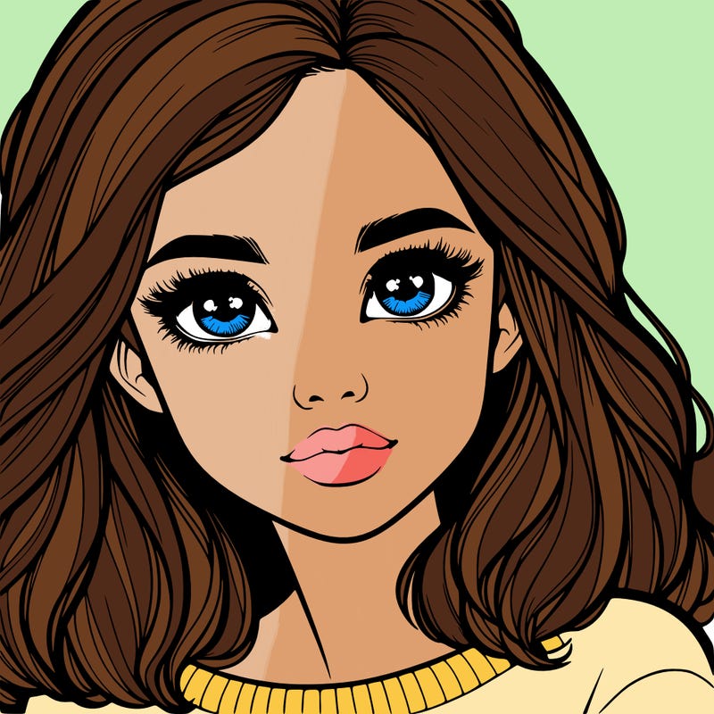 realistic girl whith cute eyes