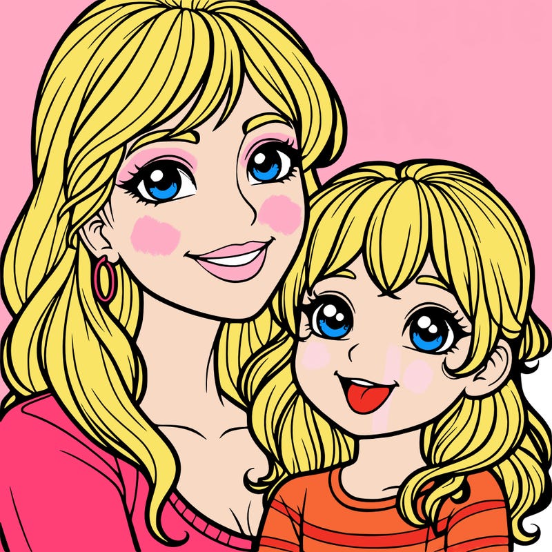 mom and her daughter realistic