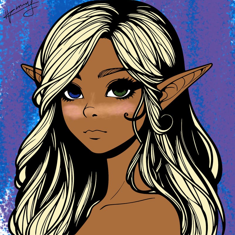 elf girl realistic dark fantasy