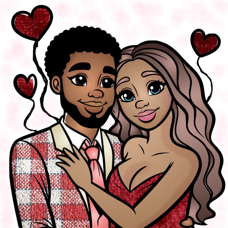 black man and white women in love realistic