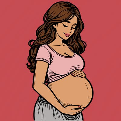 woman heavily pregnant realistic