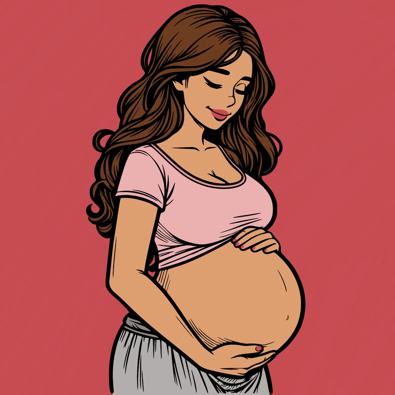woman heavily pregnant realistic