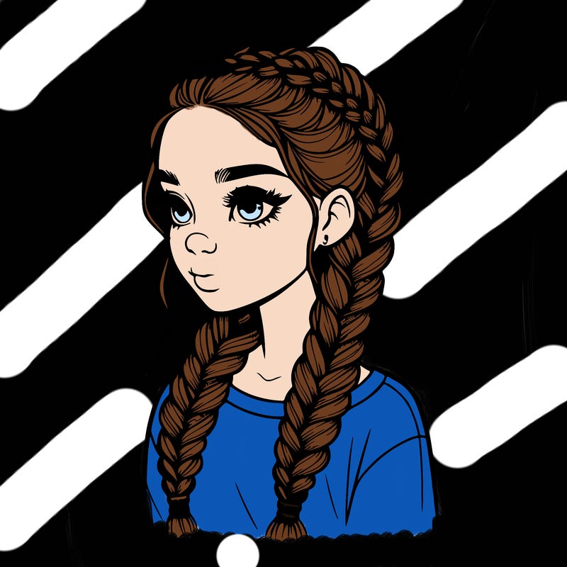 realistic girl with braids