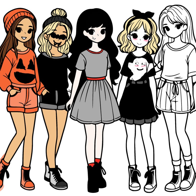 a group of five girls