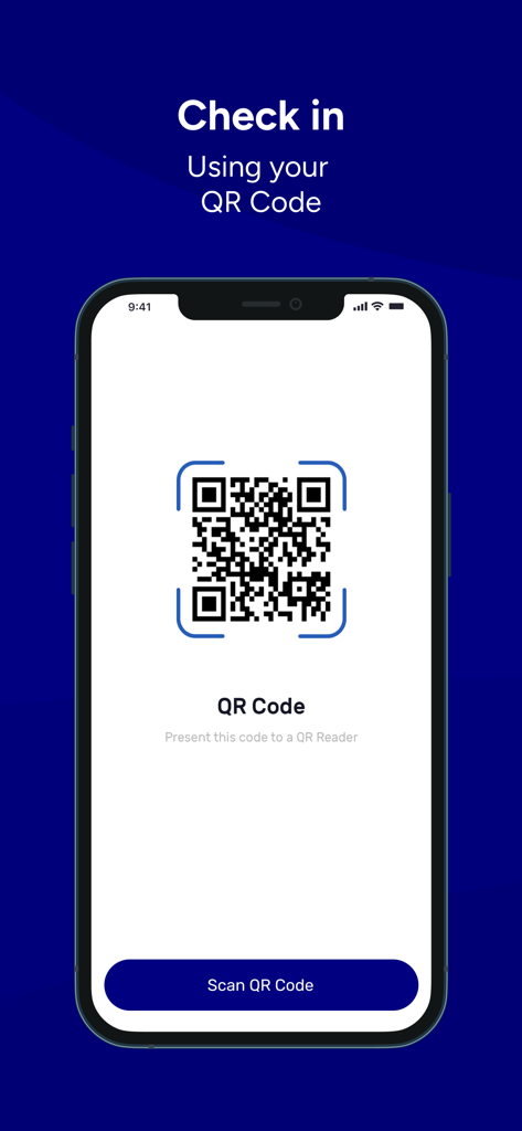 IB Connect App-Bildschirm mit einem QR-Code für den Check-in bei Studentenveranstaltungen