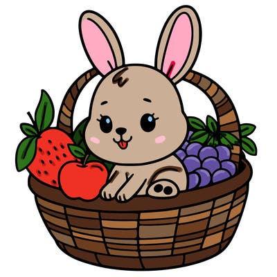 bunny in a fruit basket